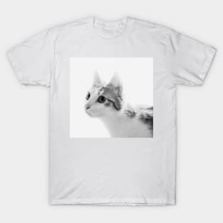 Cat portrait in black and white T-Shirt